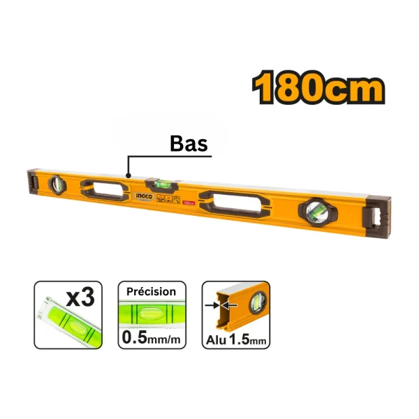 INGCO Niveau maçon 180 cm Alu