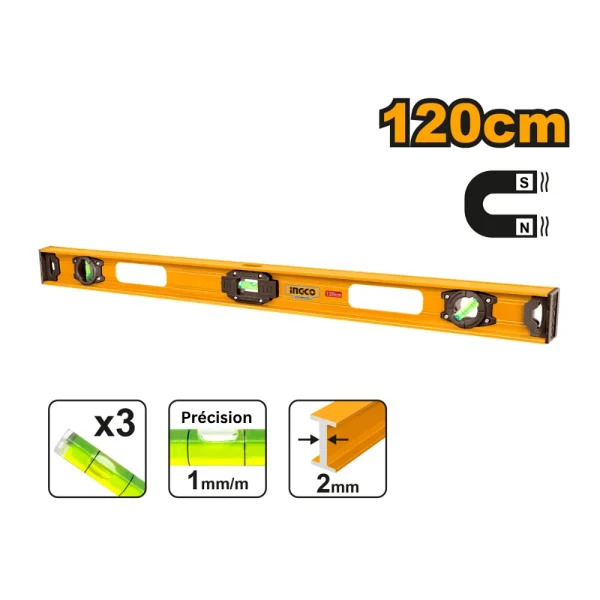 INGCO Niveau maçon 120cm Alu