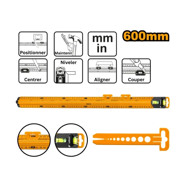INGCO Règle de mesure pour graduation anglaise 60 cm