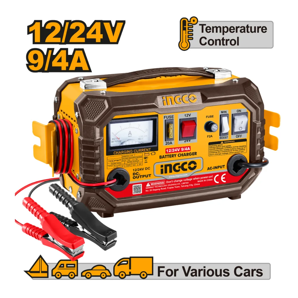 INGCO Chargeur de batterie 220-240V ~ 50/60 Hz
