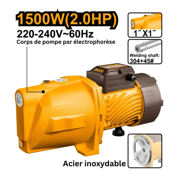INGCO Pompe à jet auto amorçante 1500W  2.0HP (125L/min)