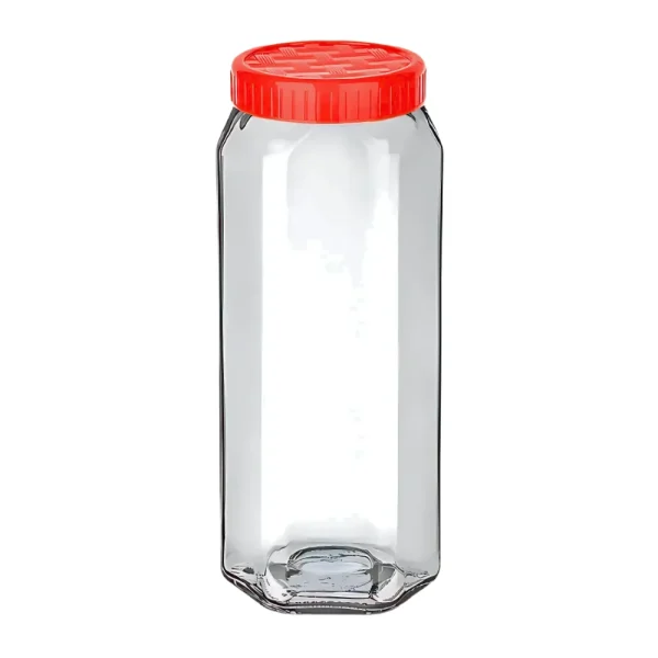 Bocal de conservation hexagonal à couvercle vissé 1.5L – Image 2