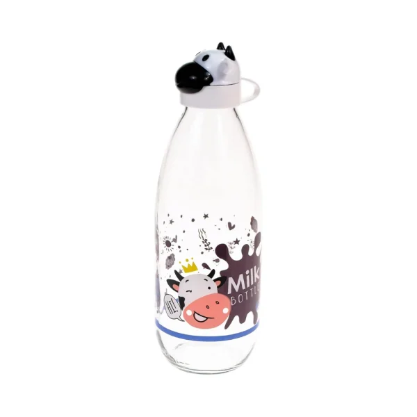 Bouteille à lait 1L avec bouchon verseur tête de vache – Image 2