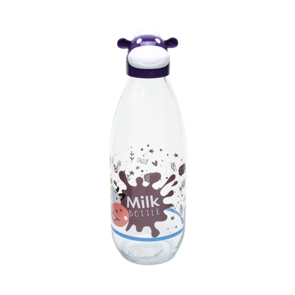 Bouteille à lait 1L avec bouchon verseur tête de vache
