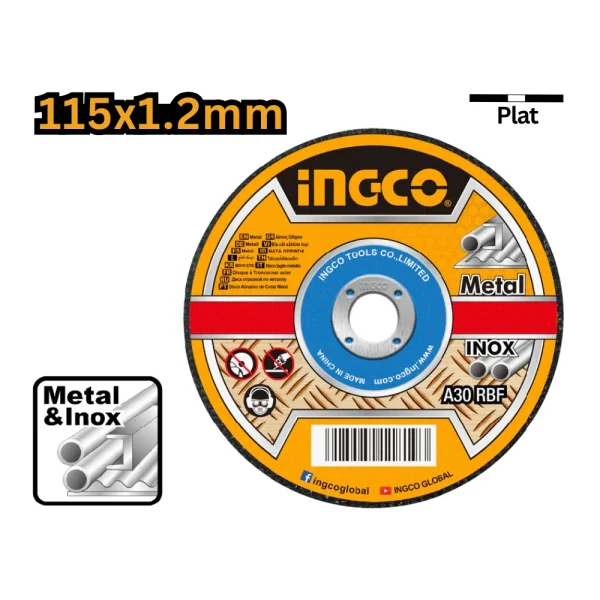INGCO Disque à couper en métal (abrasif) 115  x  1.2mm