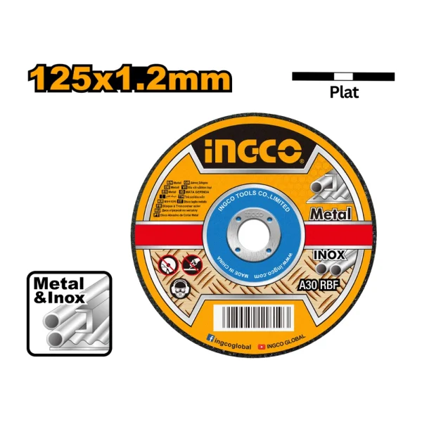 INGCO Disque à couper 125  x  22.2  x  1.2mm acier