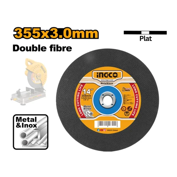 INGCO Disque à couper 355 x 25,4 x 3.0mm acier