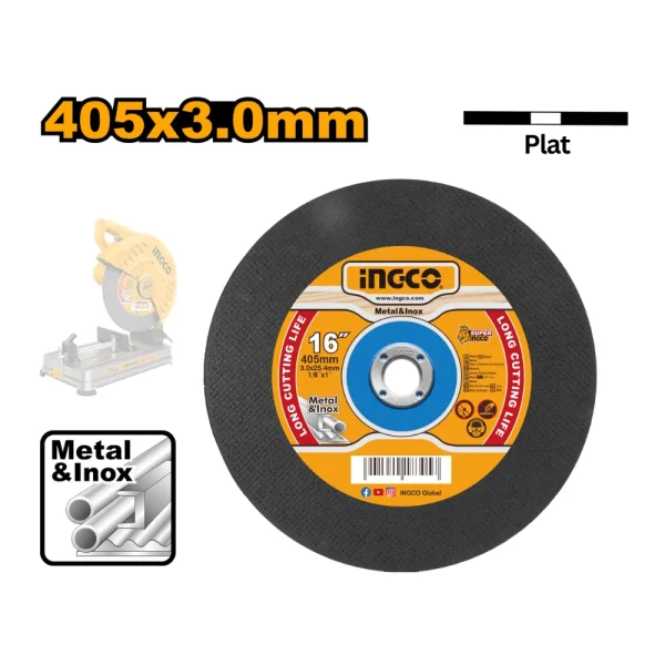 INGCO Disque à couper en métal (abrasif) 405(16") x 3.0 x 25.4mm