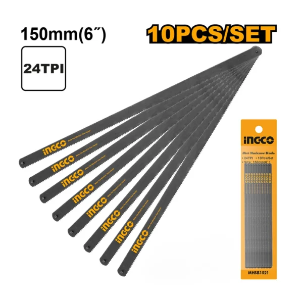 Lot de 10 mini-lames de scie à métaux 24T (152mm - 6")