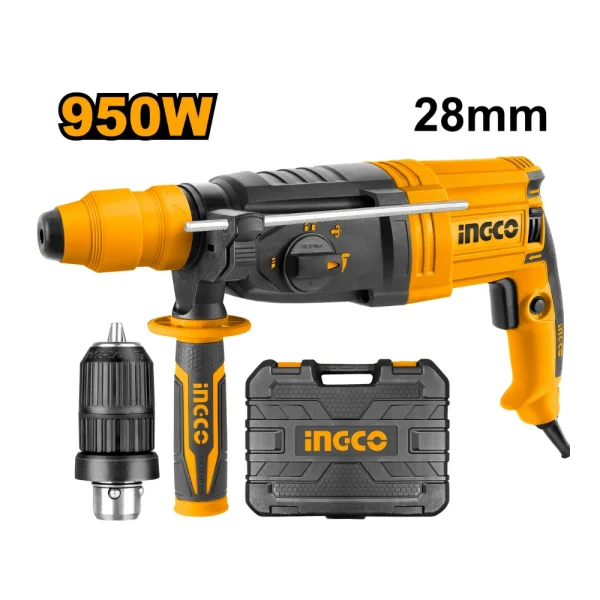 INGCO Marteau perforateur 950W (28mm)  avec mandrin & accessoires