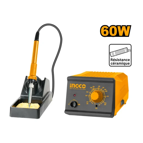 INGCO Poste de soudure réglable 60W à panne céramique