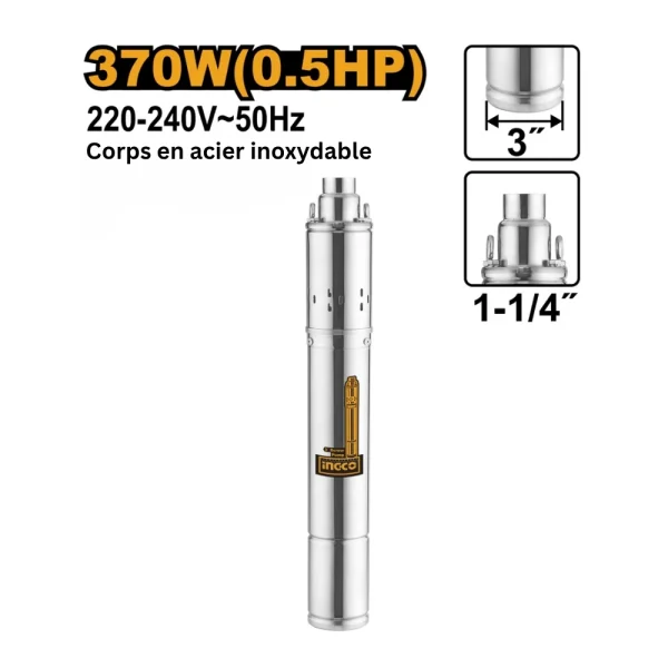 INGCO Pompe immergée 370W (3") 25L/min