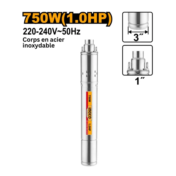 INGCO Pompe immergée 750W (3") 33L/min