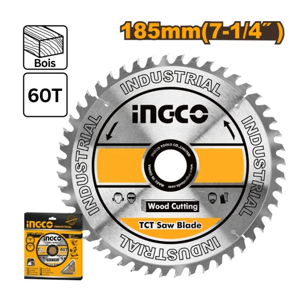 Lame de scie circulaire TCT 185 x 16mm 60T