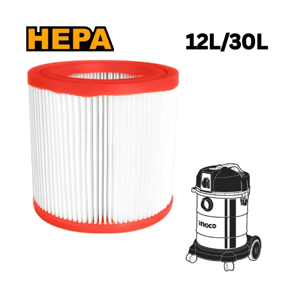 INGCO Filtre d'entrée d'air HEPA pour aspirateur (compatible avec VC14122 & UVC14122 & VC14301 & UVC14301)