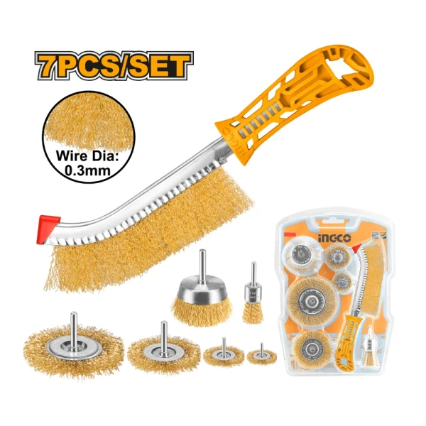 INGCO Jeu de 7 brosses métalliques
