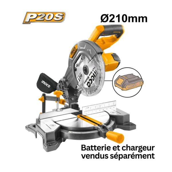 INGCO Scie circulaire à onglets sans fil 20V ø210mm