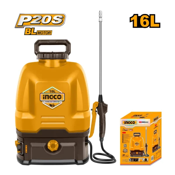 INGCO Pulvérisateur à dos à batterie 16L 20V 5Bar 2 vitesses