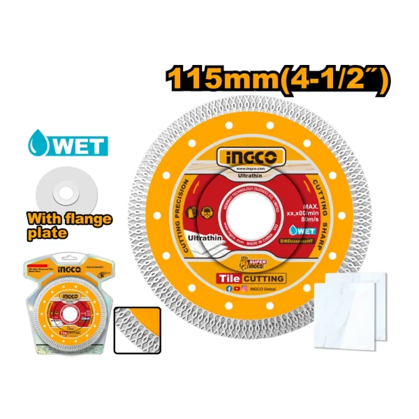 INGCO Disque diamant ultra-fin jante en maille 115(4-1/2") x 22.2mm