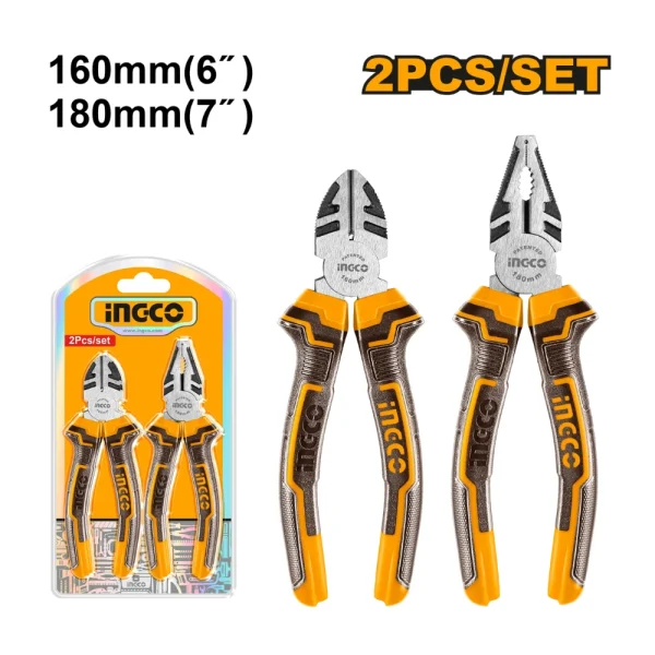 INGCO Jeu de 2 pinces 6"/7"
