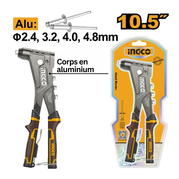 INGCO Pince à riveter 10.5" 2.4-4.8mm