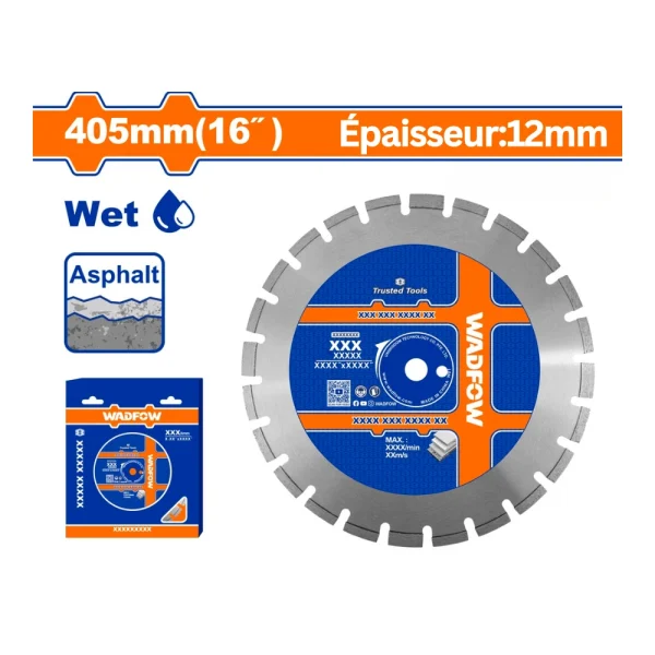 WADFOW Disque diamant asphalte 405mm (16")  pour scie à sol WQF2A16