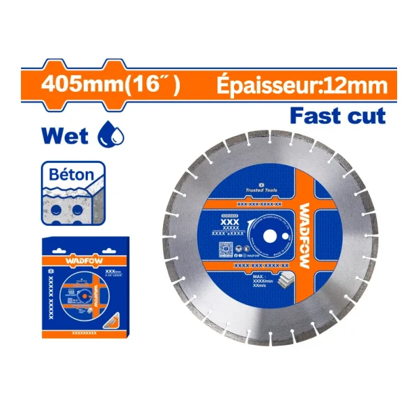 WADFOW Disque diamant béton 405mm (16")  pour scie à sol WQF2A16