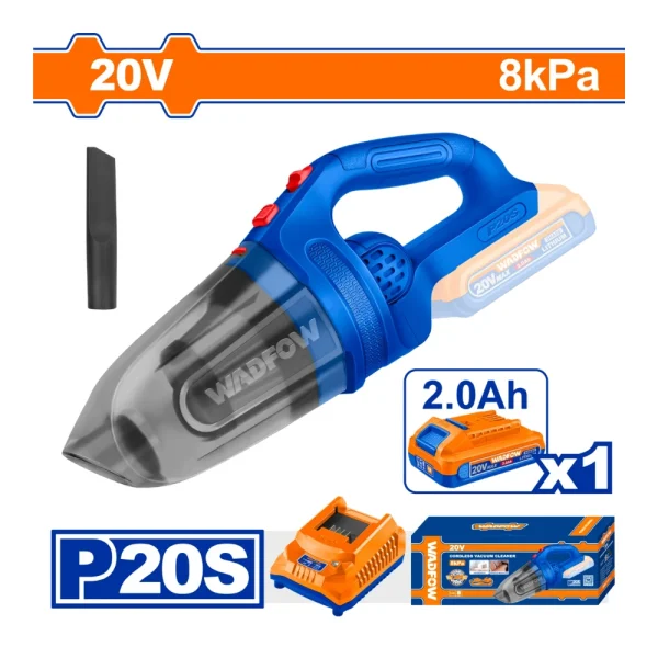 WADFOW Aspirateur sans fil 20V avec 1 batterie 2A + 1 chargeur
