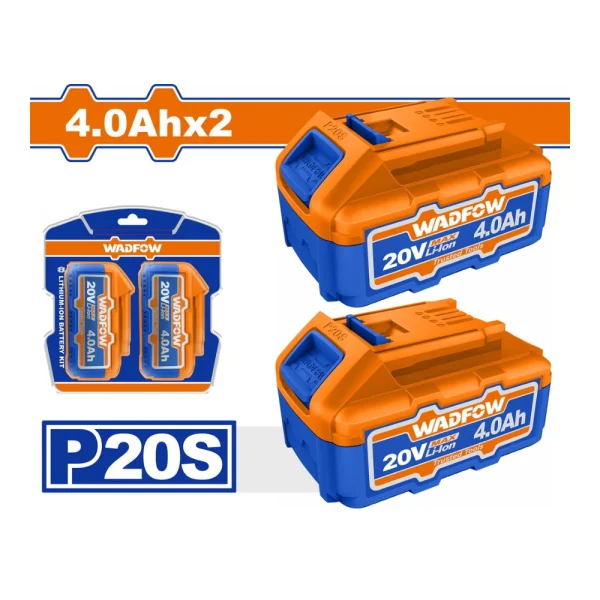 WADFOW Kit de 2 batteries 20V Lithium-Ion 4A