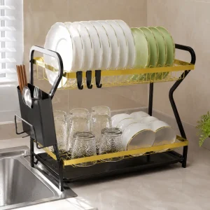 Accueil 88 Egouttoir a vaisselle double en acier inoxydable 2