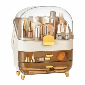Accueil 166 Organiseur maquillage 3 niveaux avec 2 tiroirs – Blanc