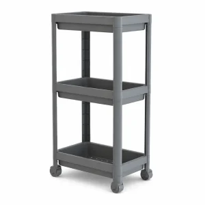chariot anthracite 3 niveaux a roulettes 81519