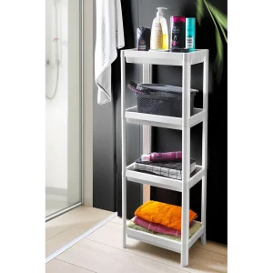 etagere de salle de bain blanche 4 niveaux en contexte 81505