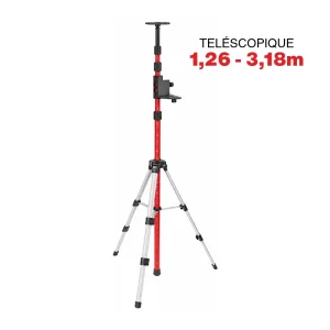 PERCHE TELESCOPIQUE ALUMINIUM 318 M POUR NIVEAU LASER AVEC TREPIED
