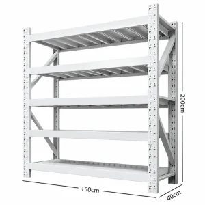 ETAGERE 5 NIVEAUX BLANCHE Haut 2m x Larg 1.5m x Prof 40cm 200kg max niveau 2